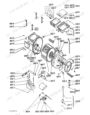 Взрыв-схема стиральной машины Whirlpool AWG 5605 - Схема узла