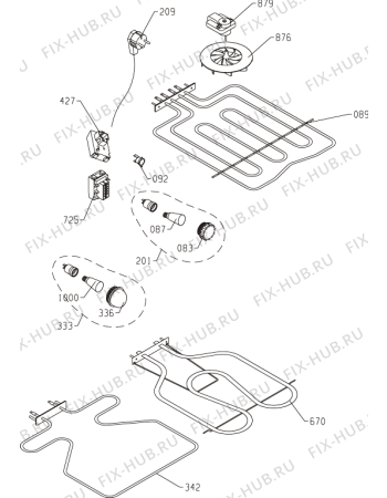 Взрыв-схема плиты (духовки) Bellers BL6055W (163408, K41D1-234V) - Схема узла 04