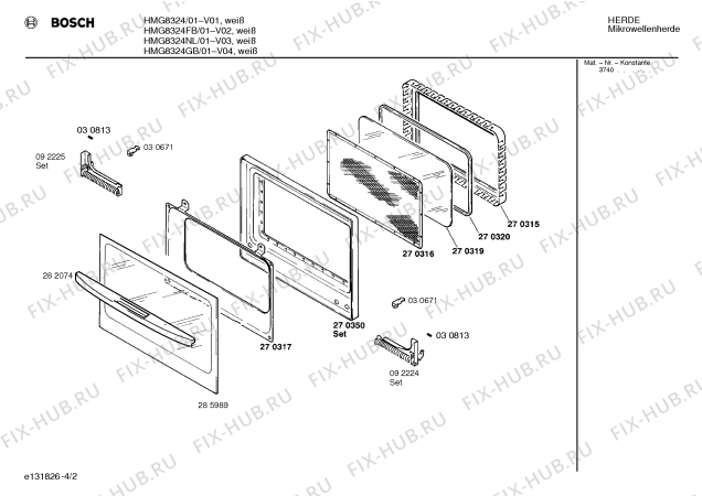 Схема №2 HMG8324NL с изображением Вкладыш в панель для свч печи Bosch 00286585