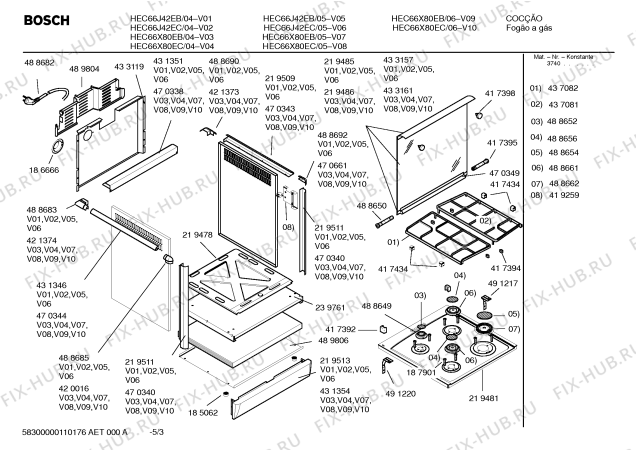 Схема №3 HEK66X41ED BOSCH PROFESSIONAL с изображением Декоративная рамка для плиты (духовки) Bosch 00470340