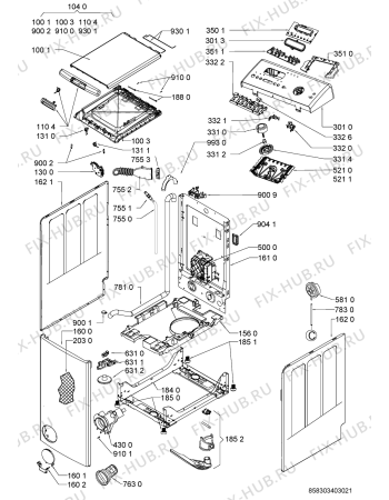 Схема №2 WAT 6829 с изображением Блок управления для стиралки Whirlpool 481010559296