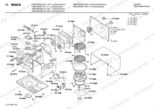 Схема №1 HMG3660CH с изображением Модуль для свч печи Bosch 00092292