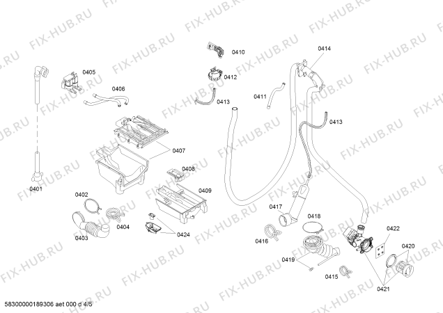 Схема №5 WM12P2E88W iQ300 с изображением Соединительный кабель для стиралки Siemens 00468569