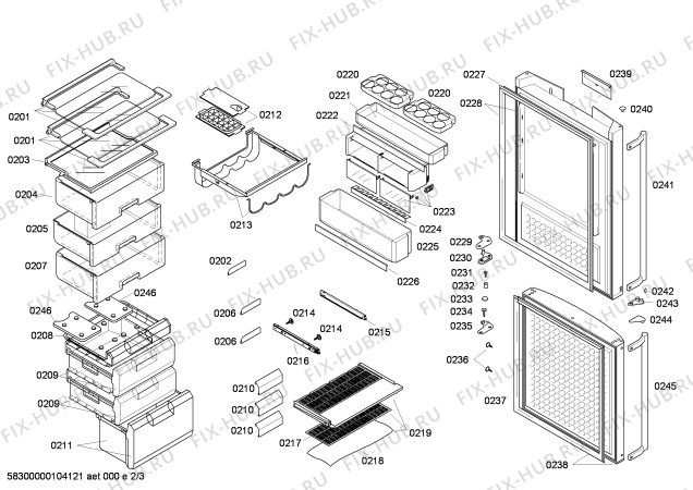 Схема №2 KG29F241 с изображением Стеклянная полка для холодильника Siemens 00440821