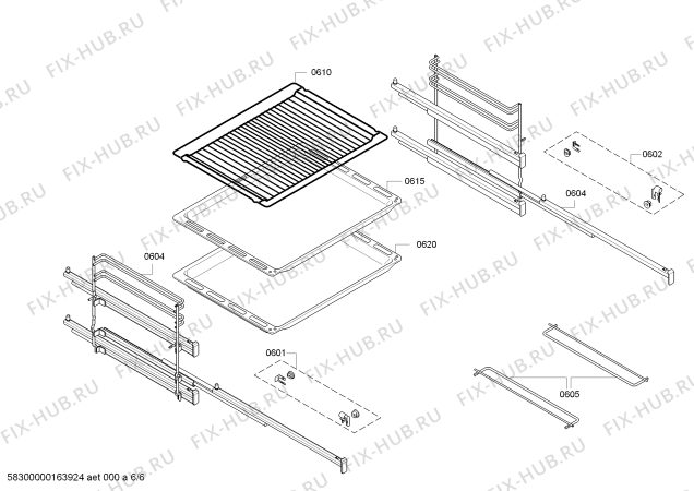 Взрыв-схема плиты (духовки) Bosch HBG73U550 Bosch - Схема узла 06