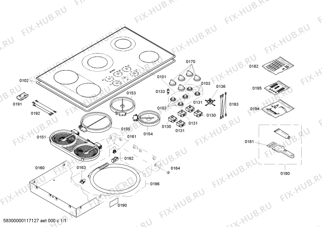 Схема №1 NEM9522UC с изображением Вставка для духового шкафа Bosch 00604565