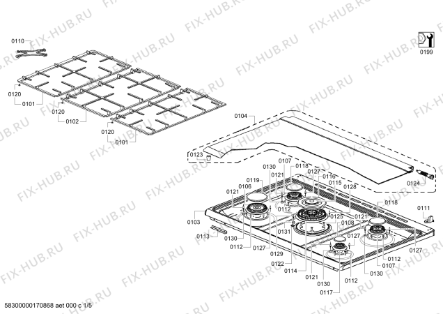 Схема №2 HSG736225M с изображением Боковая часть корпуса для плиты (духовки) Bosch 00770270