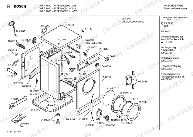 Схема №3 WFF1600II WFF1600 с изображением Панель управления для стиральной машины Bosch 00299029