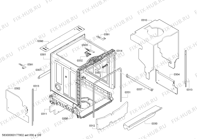 Взрыв-схема посудомоечной машины Bosch SMV40D70EU - Схема узла 03