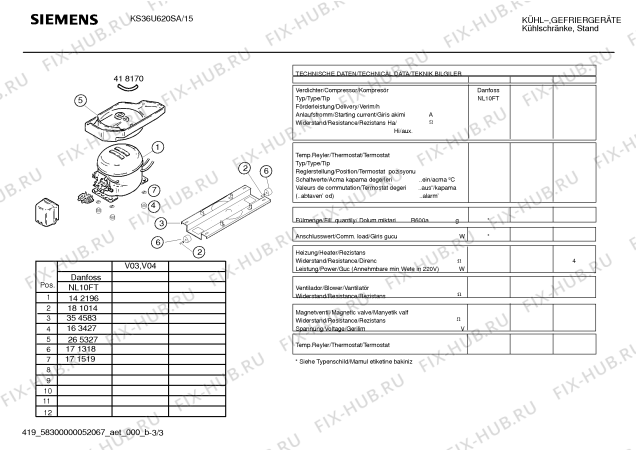 Схема №2 KS36U620SA с изображением Инструкция по эксплуатации для холодильника Siemens 00585575