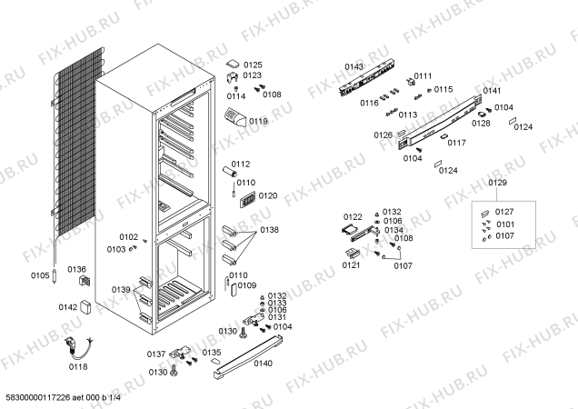 Схема №3 KG34U130 с изображением Дверь для холодильной камеры Siemens 00240760