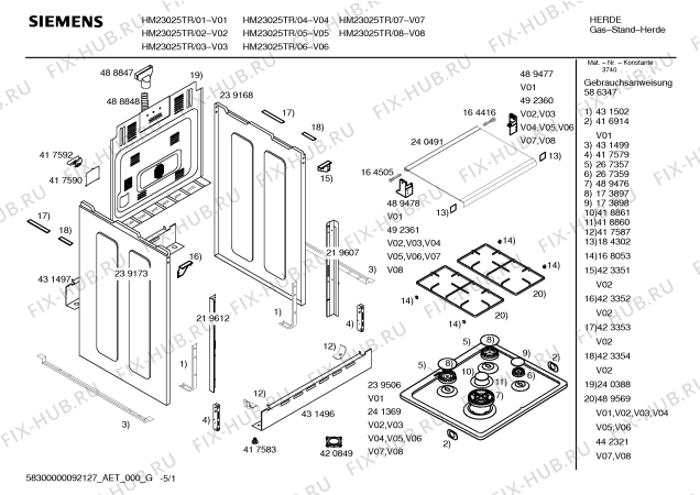 Схема №4 HM23025TR Siemens с изображением Инструкция по эксплуатации для электропечи Siemens 00586347