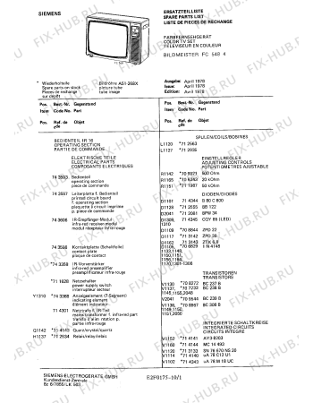 Схема №6 FC5642 с изображением Тиристор для телевизора Siemens 00713190