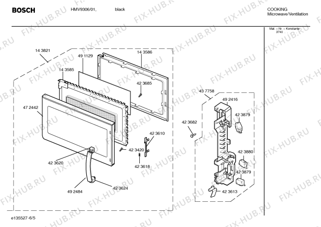 Взрыв-схема плиты (духовки) Bosch HMV9306 - Схема узла 05