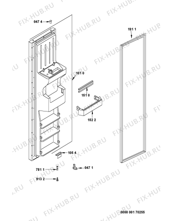 Схема №7 S27C FSS3DF с изображением Дверь для холодильника Whirlpool 481241619964