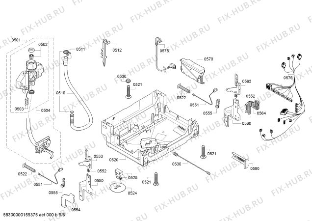 Взрыв-схема посудомоечной машины Bosch SMI40M55EU - Схема узла 05