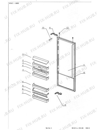 Взрыв-схема холодильника Electrolux IK281.3LWS - Схема узла Refrigerator door