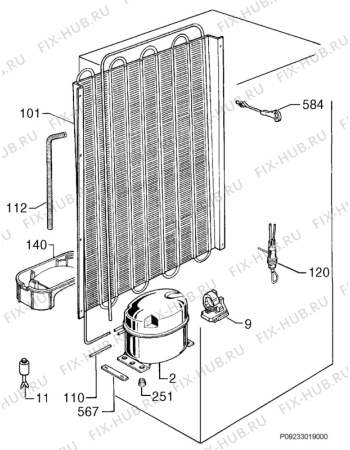 Взрыв-схема холодильника Aeg Electrolux S70348KA28 - Схема узла Cooling system 017