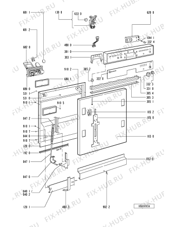 Схема №1 GSI 4940 R-SW с изображением Панель для посудомойки Whirlpool 481245379807