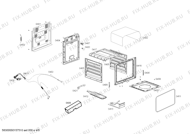 Взрыв-схема плиты (духовки) Bosch HSG19I22SC COCINA BOSCH PRO6100 INOX L60 220V/50-60Hz - Схема узла 04