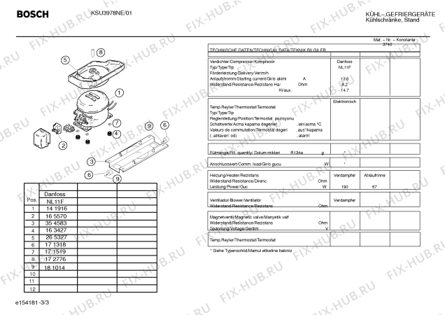Взрыв-схема холодильника Bosch KSU3978NE - Схема узла 03