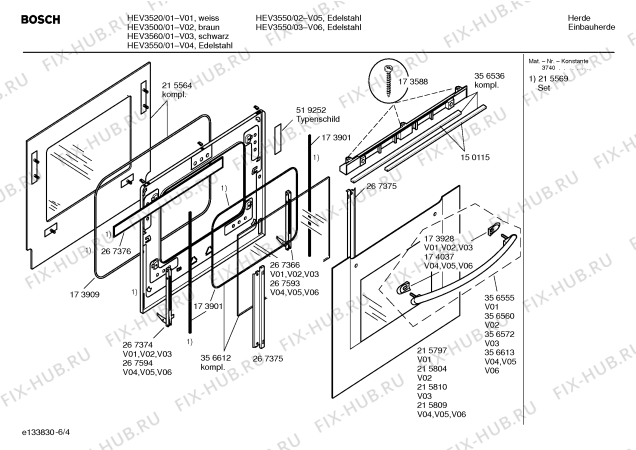 Схема №3 HEV3500 с изображением Инструкция по эксплуатации для духового шкафа Bosch 00527713