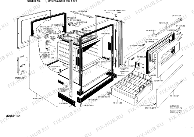 Схема №1 HU6408 с изображением Переключатель для духового шкафа Siemens 00045972