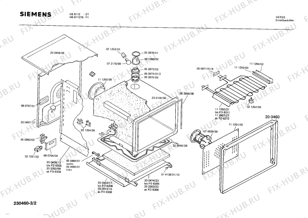 Взрыв-схема плиты (духовки) Siemens HB611278 - Схема узла 02