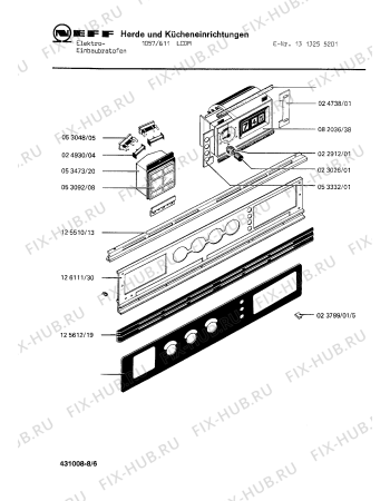 Взрыв-схема плиты (духовки) Neff 1313255201 1057/611LCDM - Схема узла 06