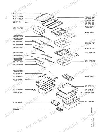 Взрыв-схема холодильника Aeg S2932-4I - Схема узла Internal parts