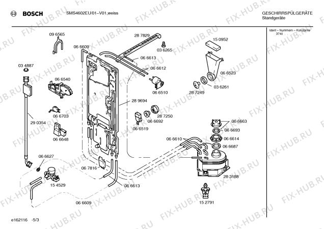 Взрыв-схема посудомоечной машины Bosch SMS4602EU - Схема узла 03