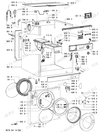 Схема №1 TF 4106 E с изображением Блок управления для стиральной машины Whirlpool 481221470503