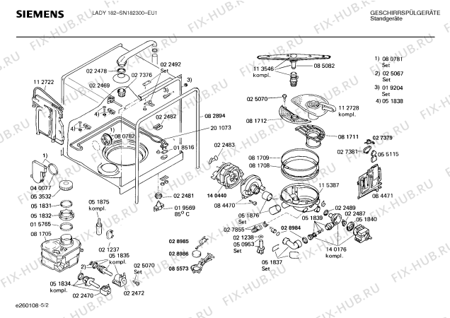 Взрыв-схема посудомоечной машины Siemens SN182300 - Схема узла 02