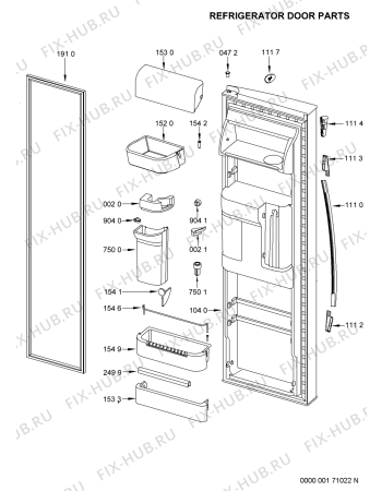 Схема №7 20RI-D4 ESPRESSO с изображением Лоток (форма) для холодильной камеры Whirlpool 481241818725