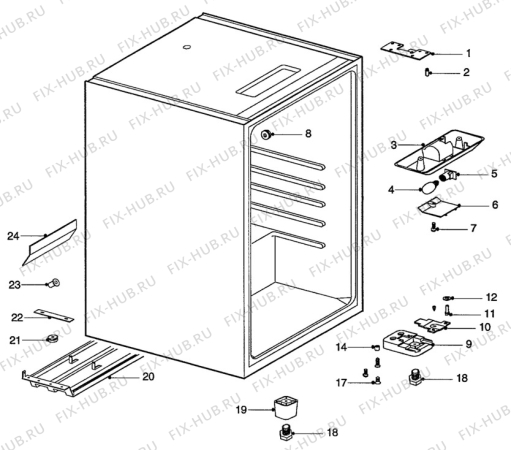 Взрыв-схема холодильника Electrolux RF510G - Схема узла C10 Cabinet