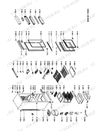 Схема №1 ARZ 564/H с изображением Дверца для холодильной камеры Whirlpool 481241618791