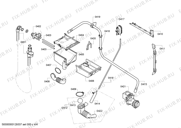 Схема №4 WM14A223 iQ 100 с изображением Кольцо для стиралки Siemens 00612952