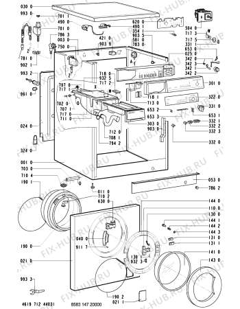 Схема №2 WA 3563 /WS-B с изображением Декоративная панель для стиральной машины Whirlpool 481245219671