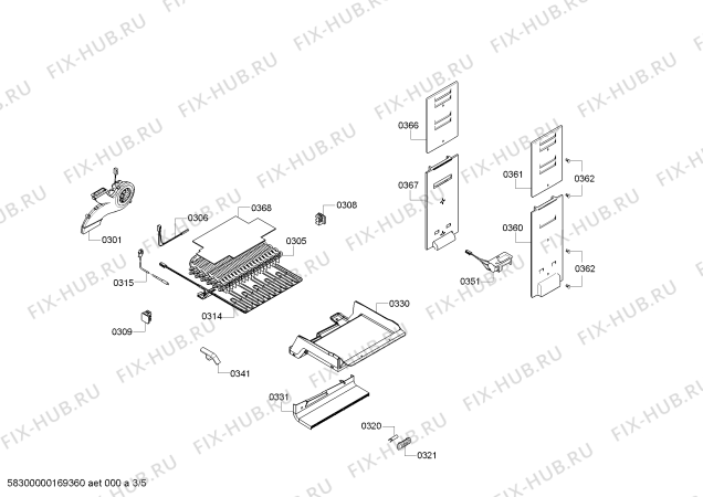Схема №4 BD3056W2IN с изображением Поднос для холодильника Bosch 00744723