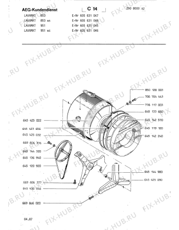 Взрыв-схема стиральной машины Aeg LAV951 - Схема узла Section3