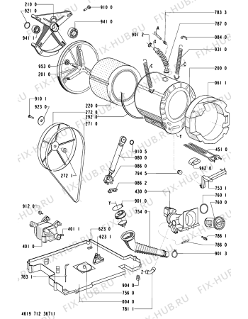 Схема №1 WA 2462 WA 2462/WS-CH с изображением Обшивка для стиралки Whirlpool 481245219274