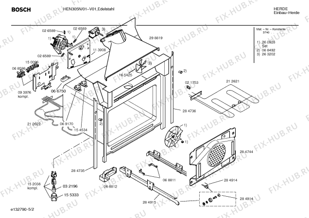 Схема №3 HEN300N с изображением Инструкция по эксплуатации для духового шкафа Bosch 00521992