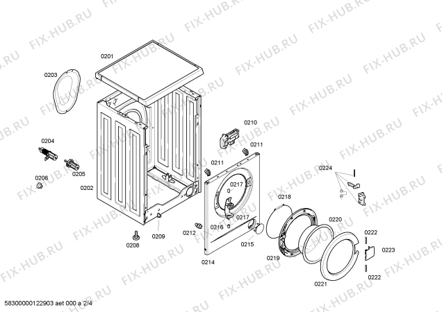 Схема №3 WAA12165SG с изображением Мотор для стиральной машины Bosch 00144597
