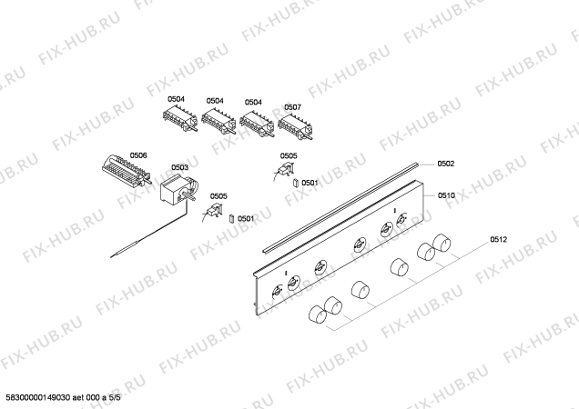 Схема №3 PHCB123029 с изображением Ручка конфорки для электропечи Bosch 00620200