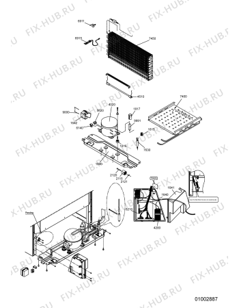 Взрыв-схема холодильника Whirlpool WSR 16 SL - Схема узла