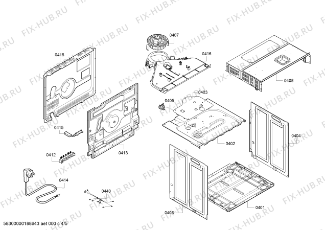 Взрыв-схема плиты (духовки) Siemens HB23AB523W H.SE.NP.L2D.IN.GLASS.S2/.X.E0_C/// - Схема узла 04