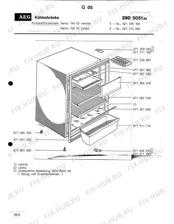 Взрыв-схема холодильника Aeg SANTO 146 ED - Схема узла Section1