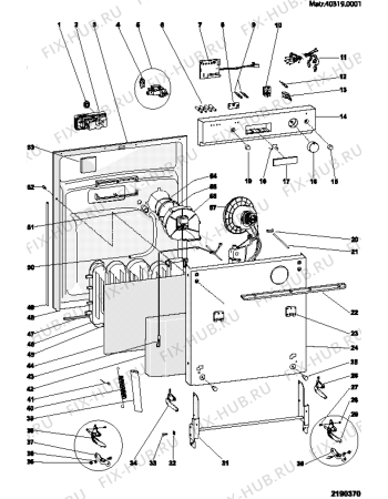 Взрыв-схема посудомоечной машины Ariston LV67ROW (F026876) - Схема узла