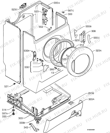 Взрыв-схема стиральной машины Privileg 269229_8432 - Схема узла Housing 001