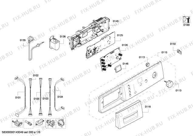Схема №5 WAE32390NL Bosch Maxx 6 с изображением Ручка для стиралки Bosch 00644409